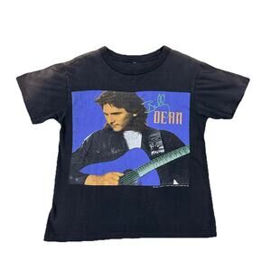 Vintage Billy Dean Tour Concert T Shirt 1991 Black Faded Size M Single Stitch